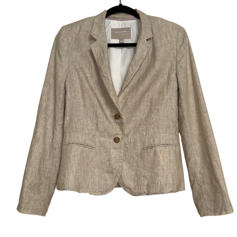 Banana Republic Beige Linen Blazer Size 10P